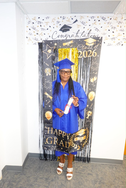 2nd Cohort Graduation, dressed in blue